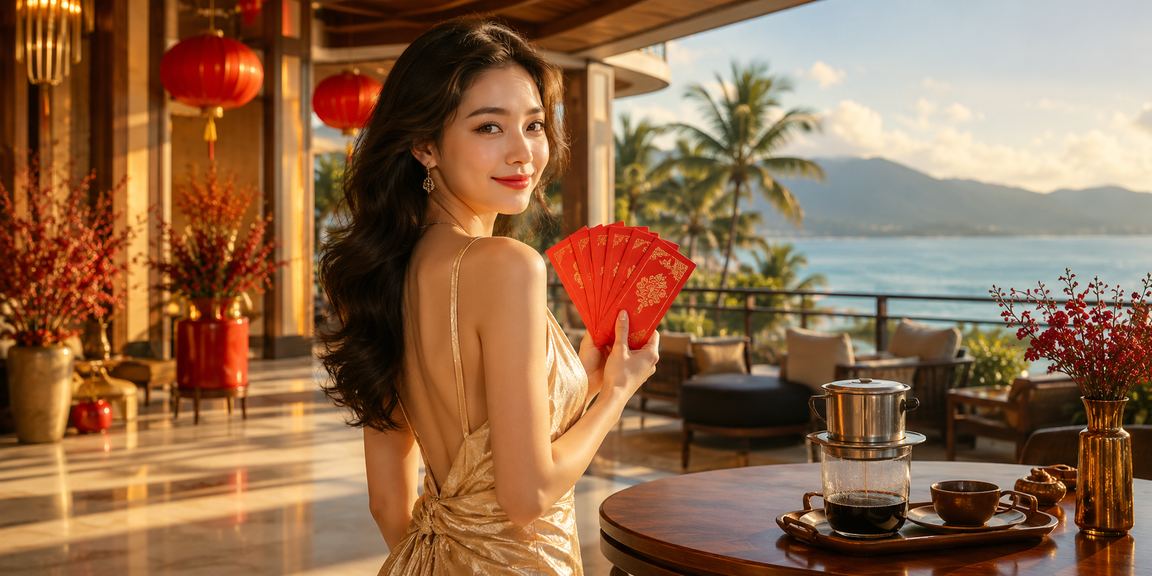 Người dùng nhận thưởng đăng ký và kiểm tra tài khoản tại quán cà phê Đà Nẵng